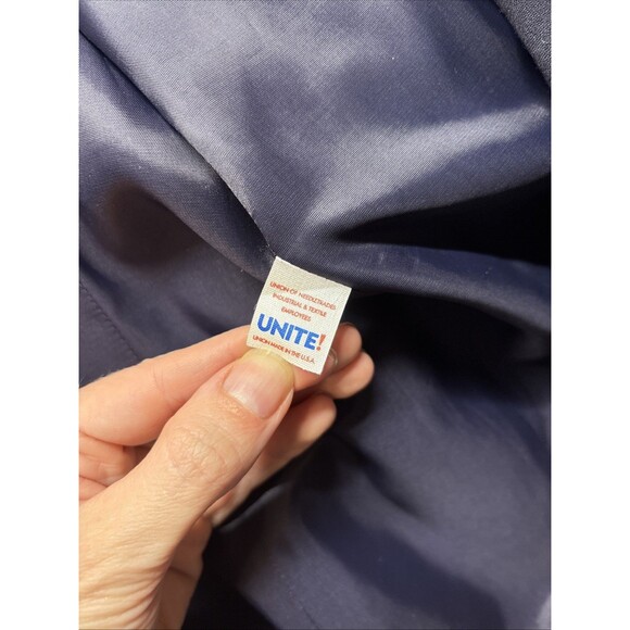 Vintage Ralph Lauren Women Navy Gold Button Dbl Breasted Blazer Sz 14 USA Made - Picture 7 of 8